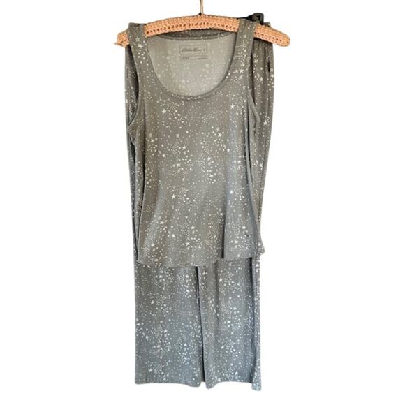 Eddie Bauer Gray & White Star Print Tank and Pajama Pants Set, size Small - Picture 1 of 10